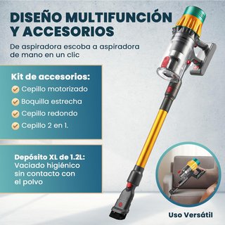 Aspirador Escoba Inalámbrico 60kPa 6 en 1