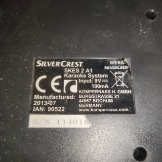 KARAOKE SILVERCREST NEGRO MODEL SKES 2A1