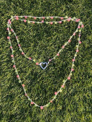 Collar mil vueltas cuentas cristal corazón