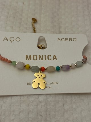 Pulsera Oso Acero Dorado Multicolor
