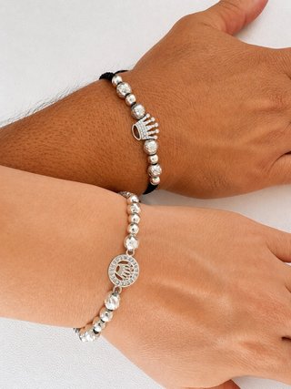 2 Pulseras Plata Ley 925 Medalla Rolex