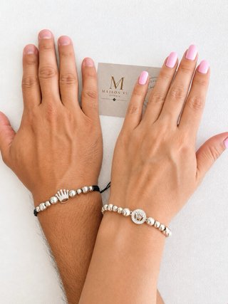 2 Pulseras Plata Ley 925 Medalla Rolex
