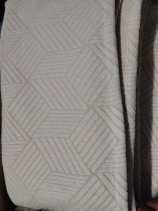 Cortinas beige, mint y transparentes de tela
