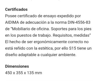 Reposapiés metal. certificado Systemtronic