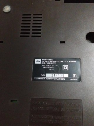Calculadora Toshiba BC-1226PV Impresora Vintage