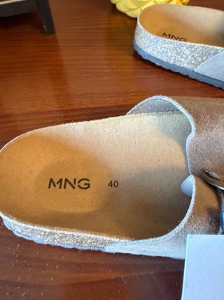 Sandalias Mango Piel morado-marron