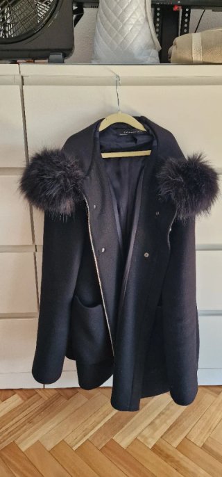 Abrigo Zara Mujer Negro Talla XL