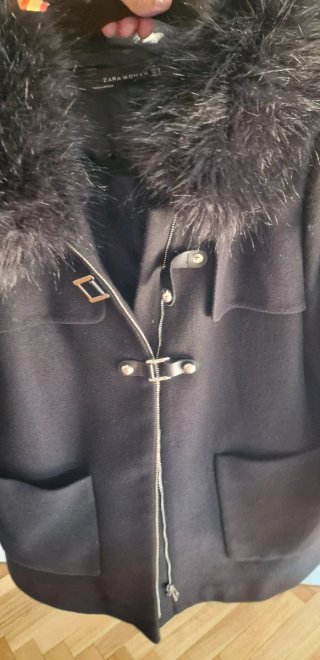Abrigo Zara Mujer Negro Talla XL