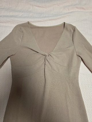Vestido marrón manga larga