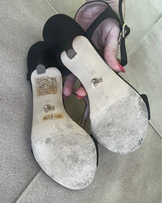 Sandali neri glitter donna vera pelle n. 36