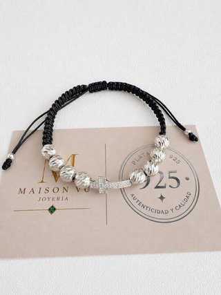 Pulsera Plata 925 autentica con Cruz Moissanita