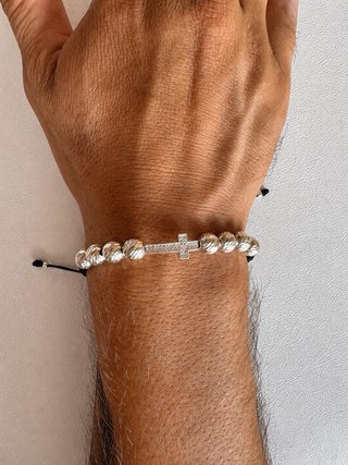 Pulsera Plata 925 autentica con Cruz Moissanita