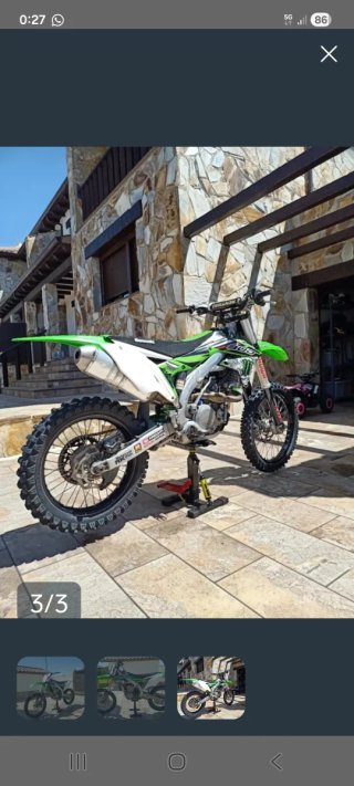 Kawasaki Motocross Verde y Blanca
