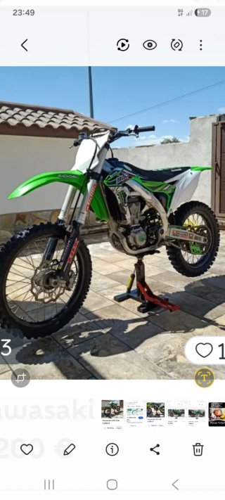 Kawasaki Motocross Verde y Blanca