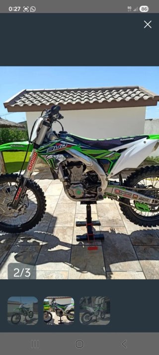 Kawasaki Motocross Verde y Blanca