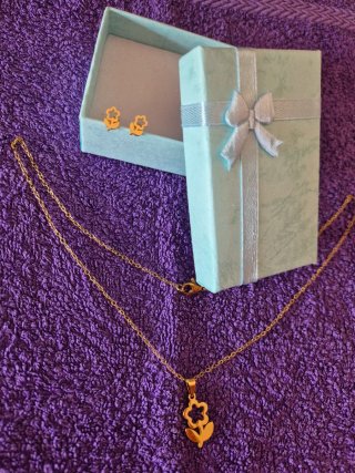 Conjunto Aço Inox Flor Dourado