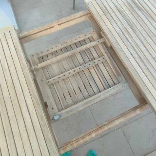 Mesa de exterior extensible de teca