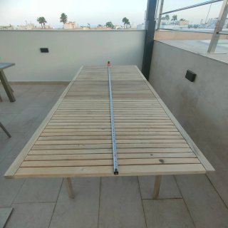 Mesa de exterior extensible de teca