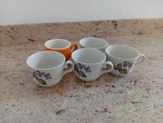 Set 5 Tazzine Caffè Porcellana