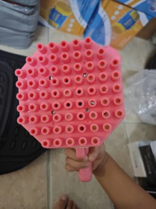 Pistola de burbujas rosa y blanca