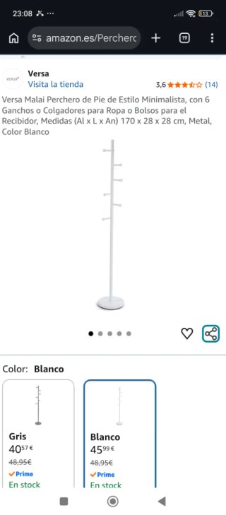 Perchero de pie minimalista blanco