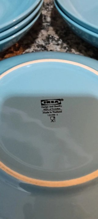 4 Platos Hondos Azules Ikea