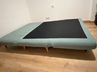 Sofá Cama Tela Verde y topper