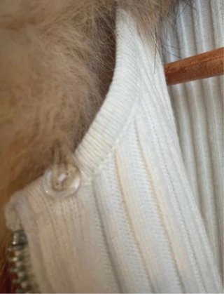 Chaqueta de punto con cuello de pelo