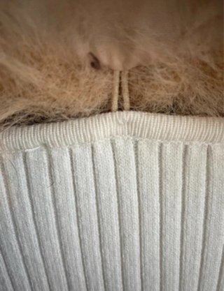Chaqueta de punto con cuello de pelo