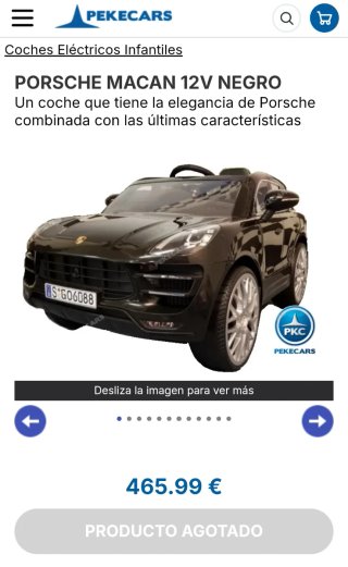 Coche eléctrico infantil negro