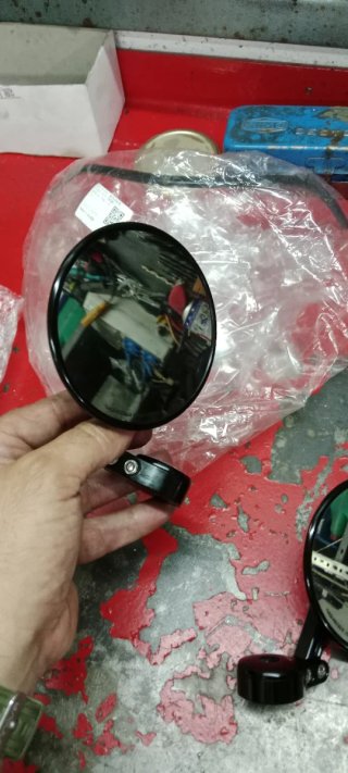 Espejos Retrovisores Moto Ovalados Negros HIGSIGDE