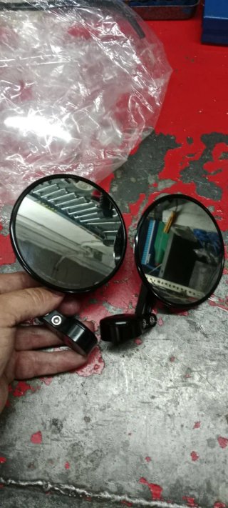 Espejos Retrovisores Moto Ovalados Negros HIGSIGDE