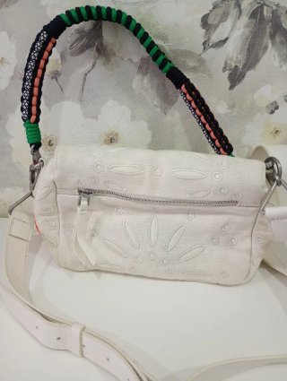 Bolso Desigual Blanco con Tira Multicolor