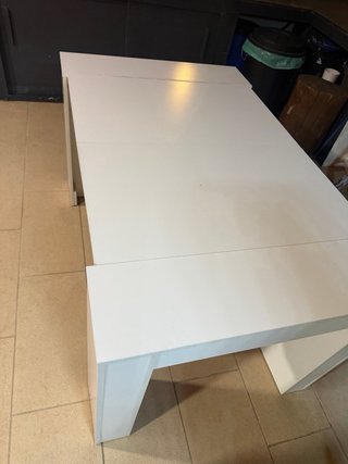 Mesa extensible blanca