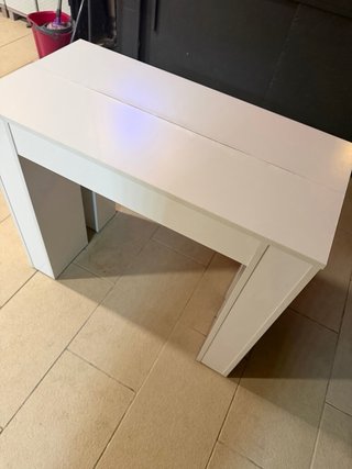 Mesa extensible blanca