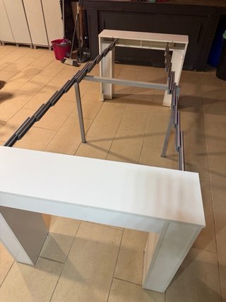 Mesa extensible blanca