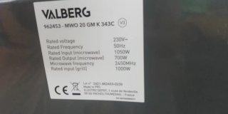 Microondas Valberg con grill