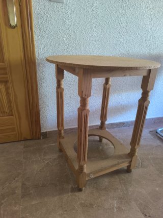 Mesa camilla redonda madera tarima brasero