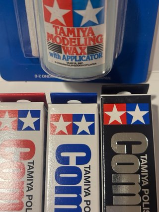 Tamiya set di Modeling Wax + 3 Polishing Compound
