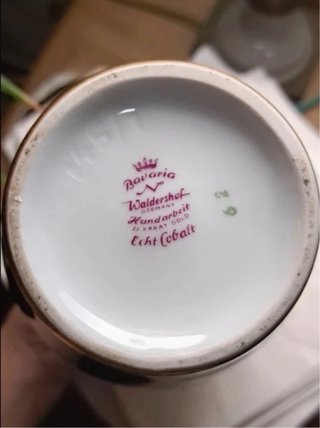 Jarrón porcelana Royal Waldershof Bavaria Oro 22k