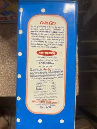 Coppia di vecchie scatole di latta Cola-Cao