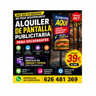 ALQUILER DE PANTALLA PUBLICITARIA DE 42"