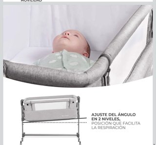 Cuna colecho Kinderkraft gris