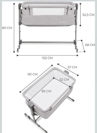 Cuna colecho Kinderkraft gris