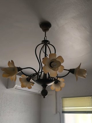Lámpara techo floral rústica Fabrilamp 5 luces