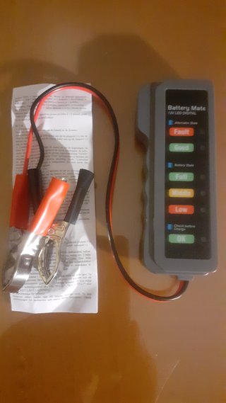Comprobador Tester Batería Coche Moto LED