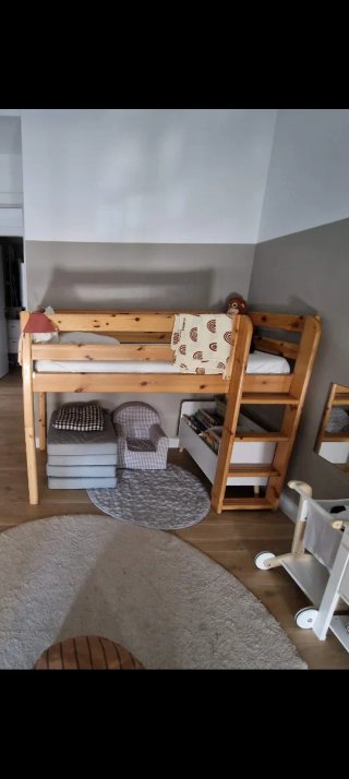 Cama Flexa semi alta infantil 80x160 pino macizo