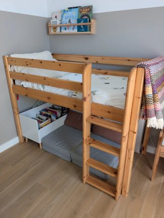 Cama Flexa semi alta infantil 80x160 pino macizo