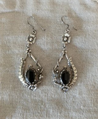 Pendientes Plata Ley con Ónix Negro