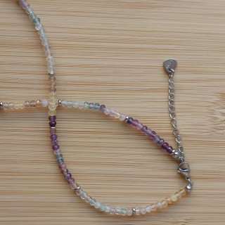 Collar Fluorita Rondana Plana 4x3 mm